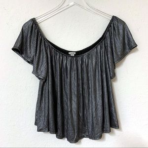 Urban Outfitters | Metallic Off The Shoulder Top